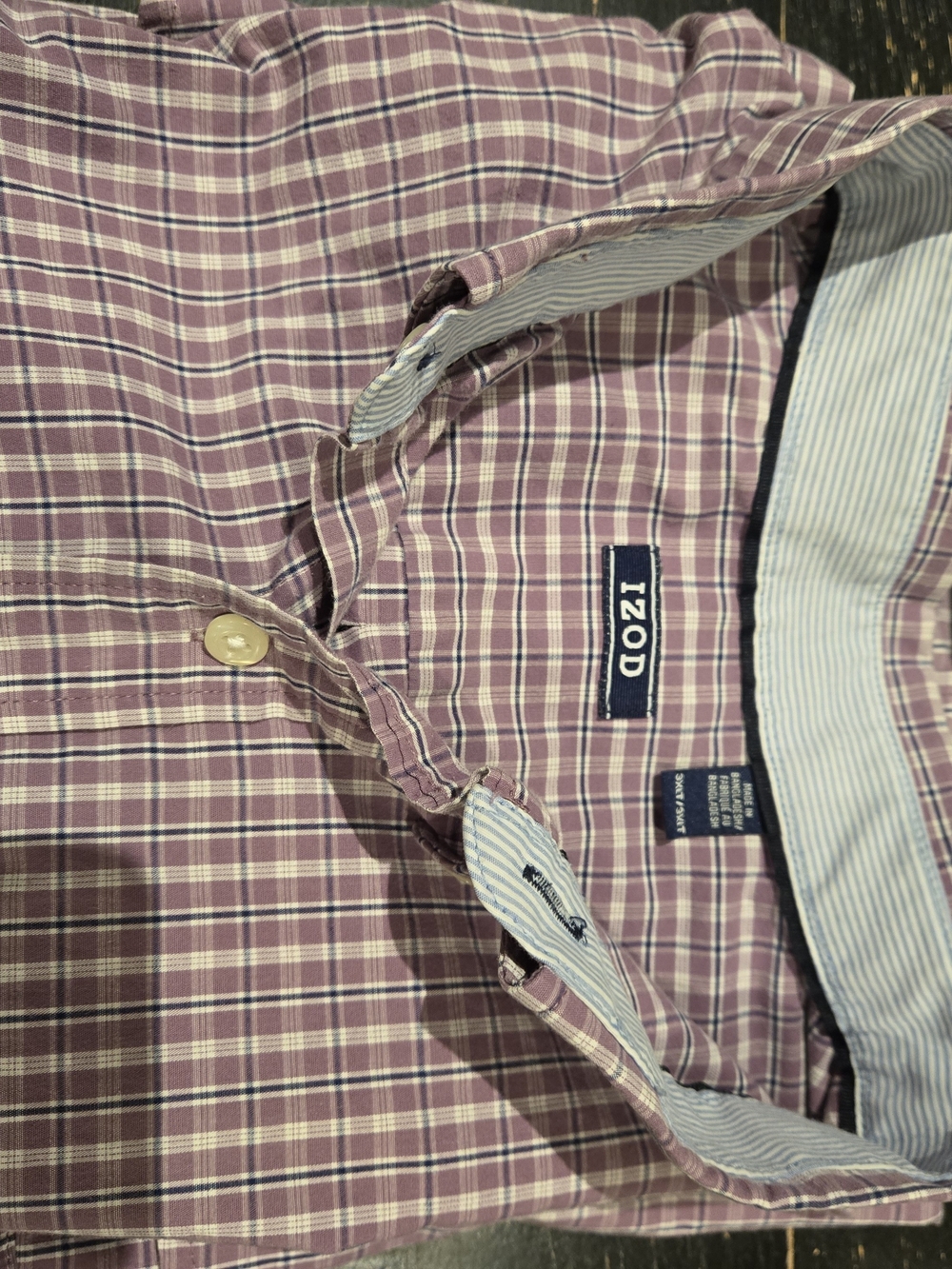 3Izod Men's Mauve Plaid Button-Down 3XLT